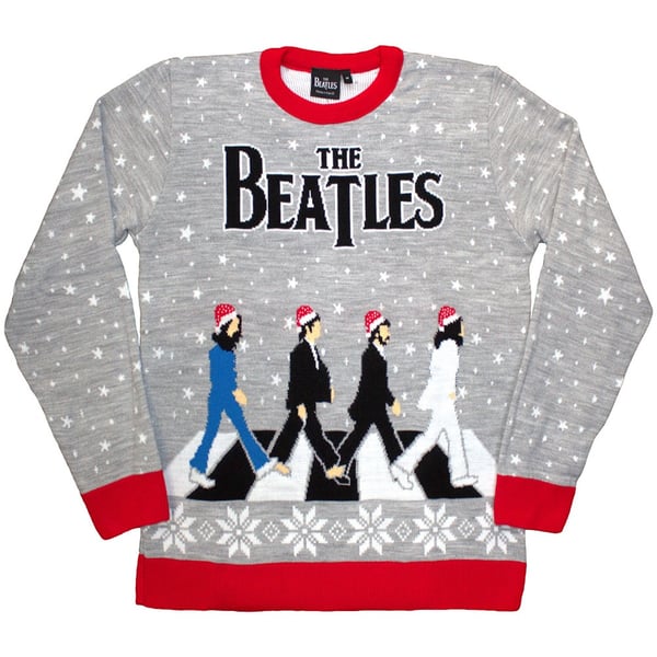 The Beatles Unisex Sweatshirt: Drop T / Abbey Road Xmas (Grey) (XX-Large)