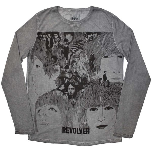 The Beatles Unisex Sweatshirt: Revolver Stone Wash (Grey) (XX-Large)