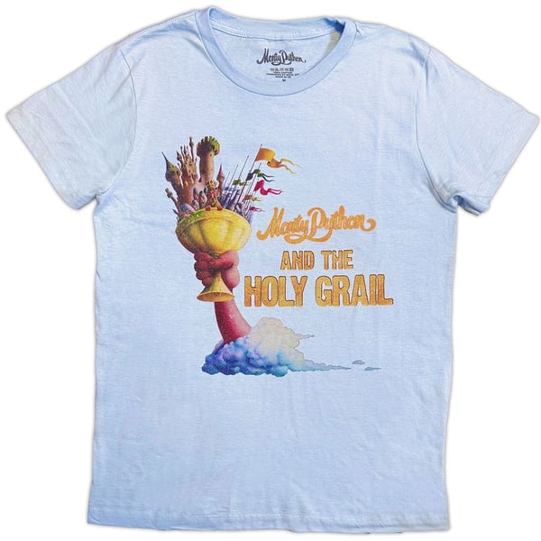 Monty Python Ladies T-Shirt: Holy Grail Lifted (Light Blue) (Medium)