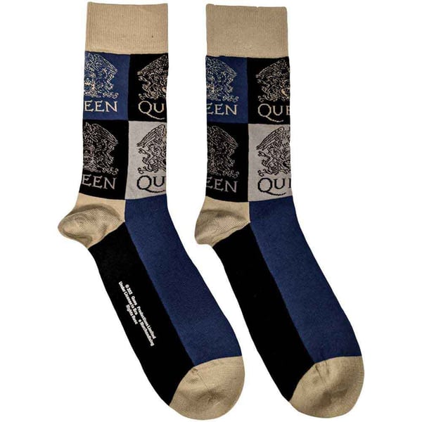 Queen Unisex Ankelsokker: Crest Blocks (Marineblå) (UK Størrelse 4 - 7) Queen Unisex Ankelsokker: Crest Blocks (Marineblå) (UK Størrelse 4 - 7)