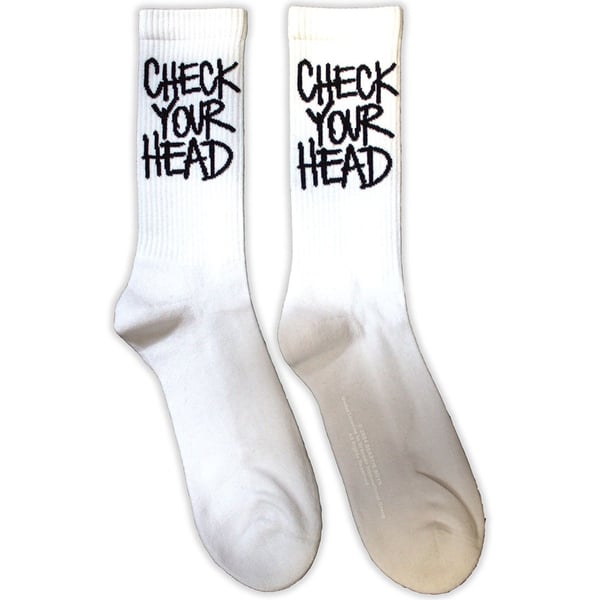 The Beastie Boys Unisex Terry Sokker: Check Your Head (Hvit) (UK Størrelse 4 - 7) The Beastie Boys Unisex Terry Sokker: Check Your Head (Hvit) (UK Størrelse 4 - 7)