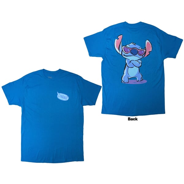 Disney Unisex T-Shirt: Stitch Ohana (Blue) (Back Print) (XX-Large)