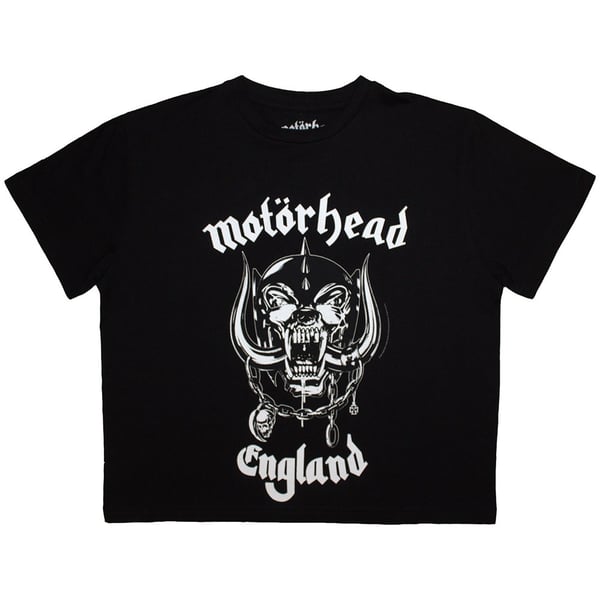 Motorhead Ladies Crop Top: England (Black) (XX-Large)