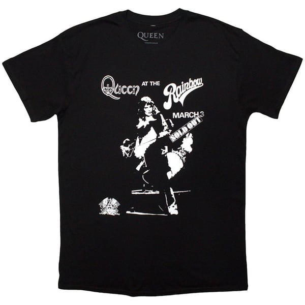 Queen Unisex T-Shirt: Live Rainbow (Black) (XX-Large)