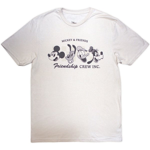 Disney Unisex T-Shirt: MM Friendship Crew Inc (Natural) (Small)