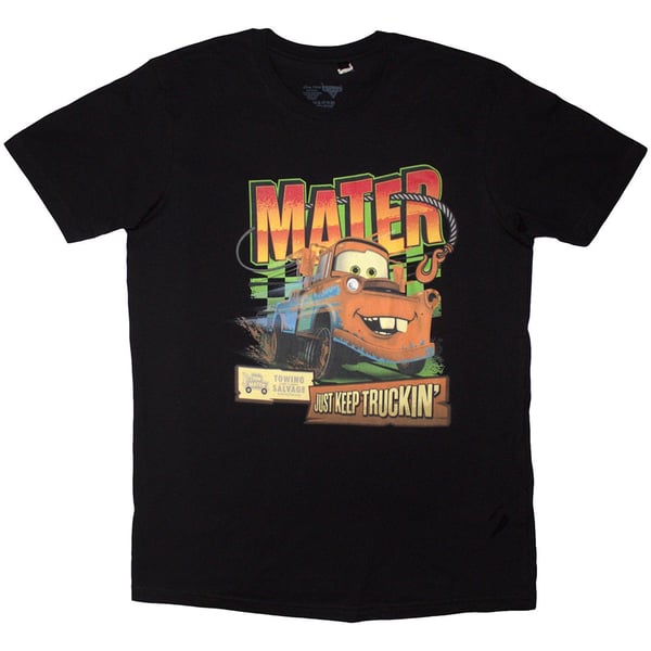 Disney Unisex T-Shirt: Cars Keep Truckin' (Black) (Medium)