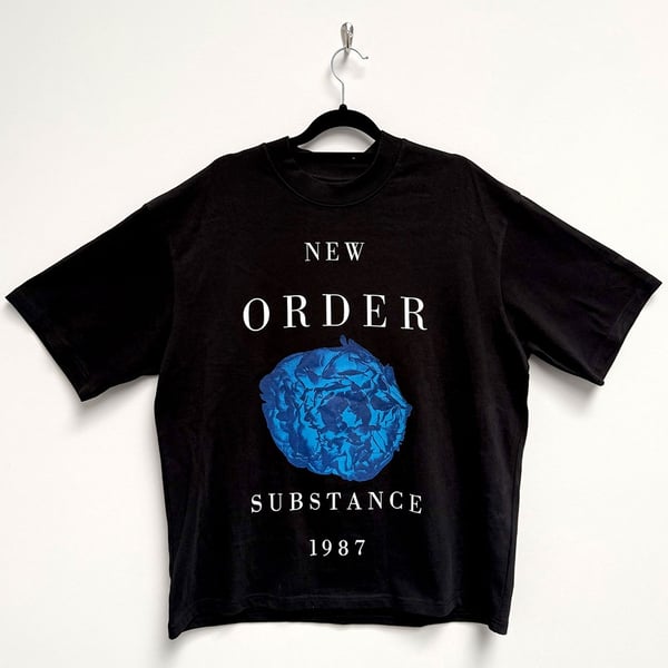 New Order Unisex Oversized Boxy T-Shirt: Substance 1987 (Black) (Medium)