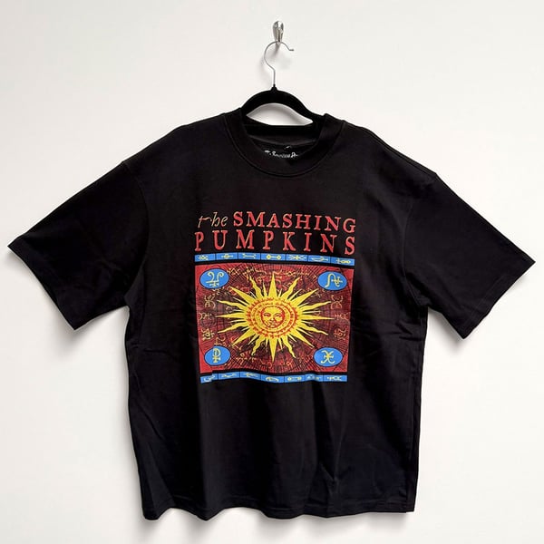 The Smashing Pumpkins Unisex Oversized Boxy T-Shirt: Sun Box (Black) (Large)