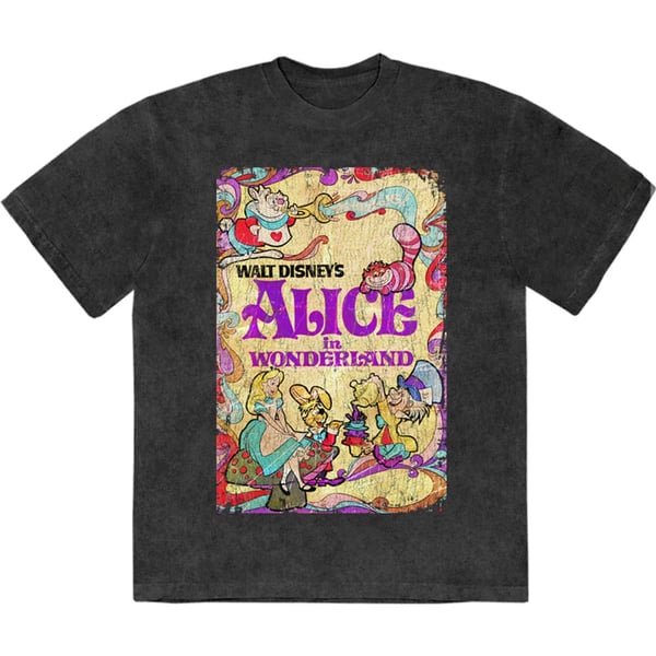 Disney Unisex T-Shirt: Alice In Wonderland - Psych Poster (Black) (Small)