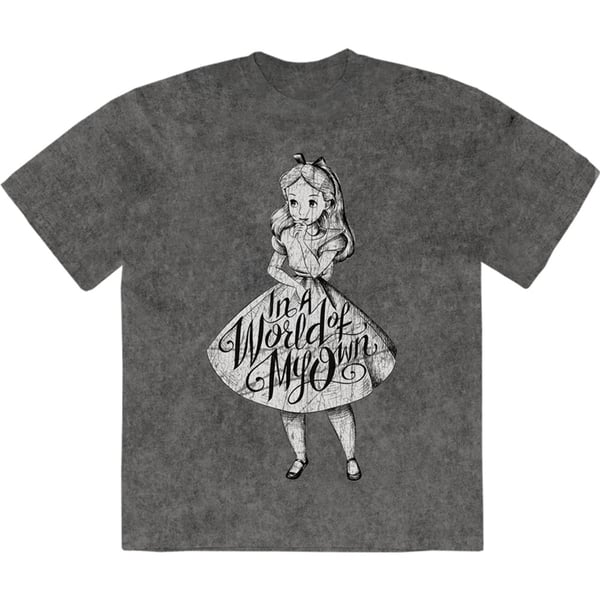 Disney Unisex T-Shirt: Alice In Wonderland - In A World Of My Own Jumbo (Charcoal Grey) (XX-Large)