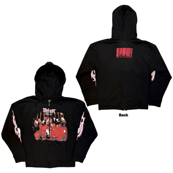 Slipknot Unisex Zipped Hoodie: Spit It Out (Black) (Back Print) (Medium)