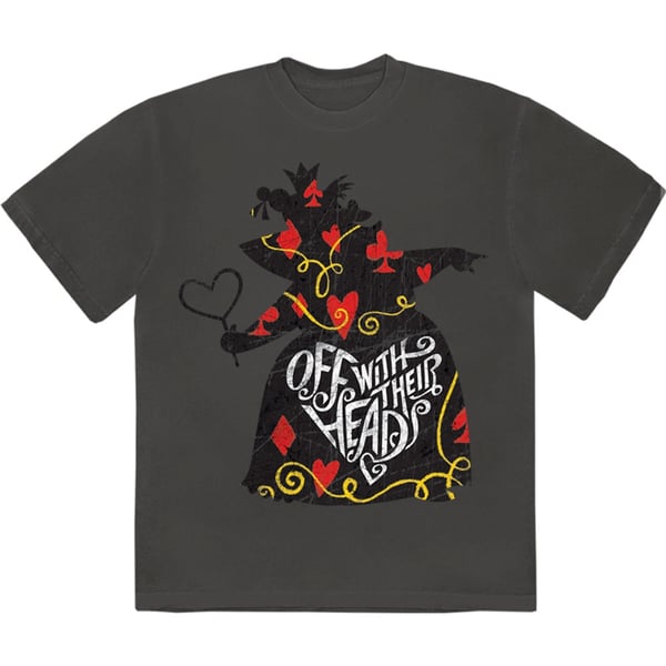 Disney Unisex T-Shirt: Alice In Wonderland - Off With Their Heads (Charcoal Grey) (Small)