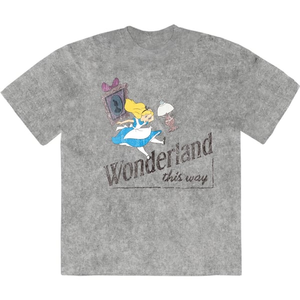 Disney Unisex T-Shirt: Alice In Wonderland - Wonderland This Way (Grey) (XX-Large)