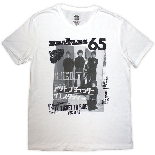 The Beatles Unisex T-Shirt: 1965 (White) (X-Large)