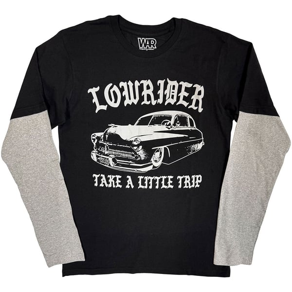 War Unisex Layered Long Sleeve T-Shirt: Low Rider (Black & Grey) (Large)