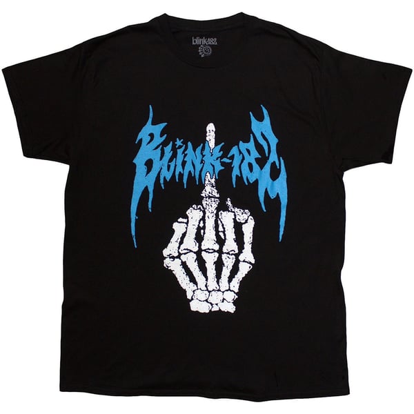Blink-182 Unisex T-Shirt: Middle Finger (Black) (Medium)