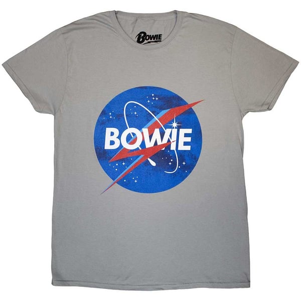 David Bowie Unisex T-Shirt: Starman Logo (Grey) (XX-Large)