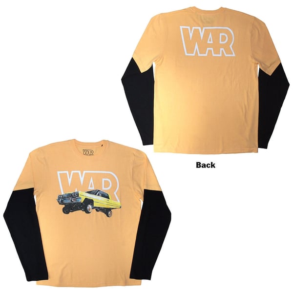 War Unisex Layered Long Sleeve T-Shirt: Car (Sand & Black) (Back Print) (XX-Large)