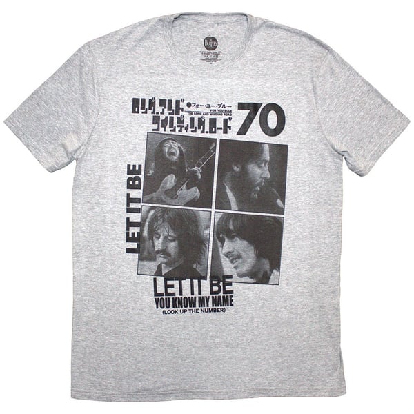 The Beatles Unisex T-Shirt: 1970 (Grey) (Large)