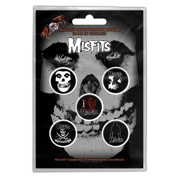 Misfits Button Badge Pack: Skull (Retail Pack) Misfits Button Badge Pack: Skull (Retail Pack)
