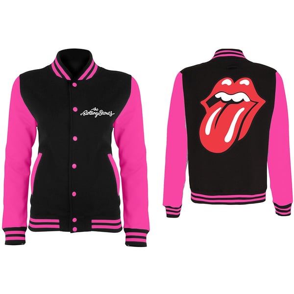 The Rolling Stones Ladies Varsity Jacket: Classic Tongue (Back Print) (X-Large) The Rolling Stones Ladies Varsity Jacket: Classic Tongue (Back Print) (X-Large)