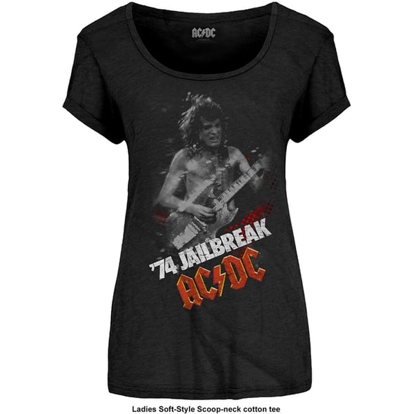 AC/DC Ladies Scoop Neck T-Shirt: Jailbreak (Medium)