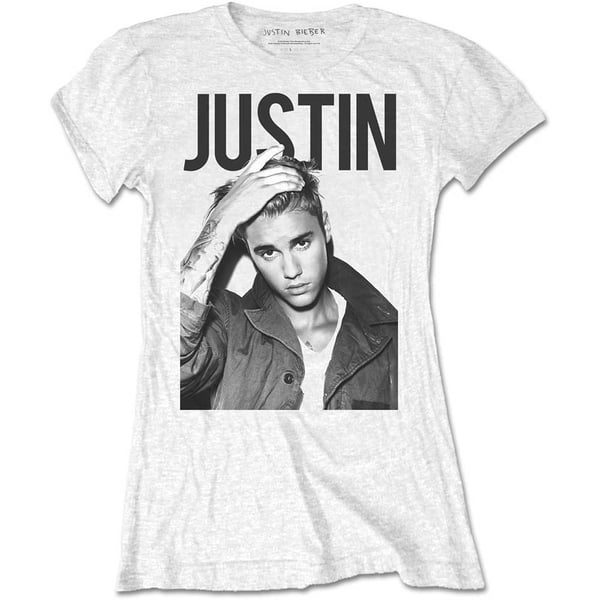 Justin Bieber Ladies T-Shirt: Bold (Medium)