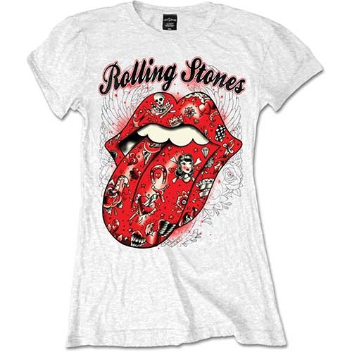 The Rolling Stones Ladies T-Shirt: Tattoo Flash (Large)