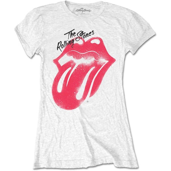 The Rolling Stones Ladies T-Shirt: Spray Tongue (X-Large)