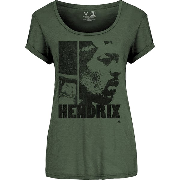 Jimi Hendrix Ladies Scoop Neck T-Shirt: Let Me Live (Medium)