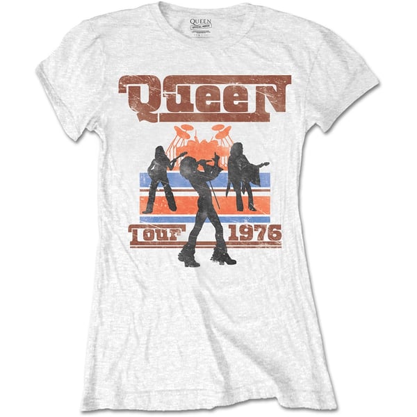 Queen Ladies T-Shirt: 1976 Tour Silhouettes (Small)
