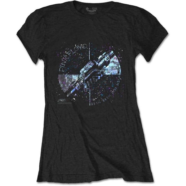 Pink Floyd Ladies T-Shirt: Machine Greeting Blue (Medium)