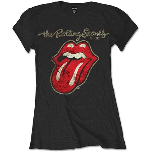 The Rolling Stones Ladies T-Shirt: Plastered Tongue (X-Large)