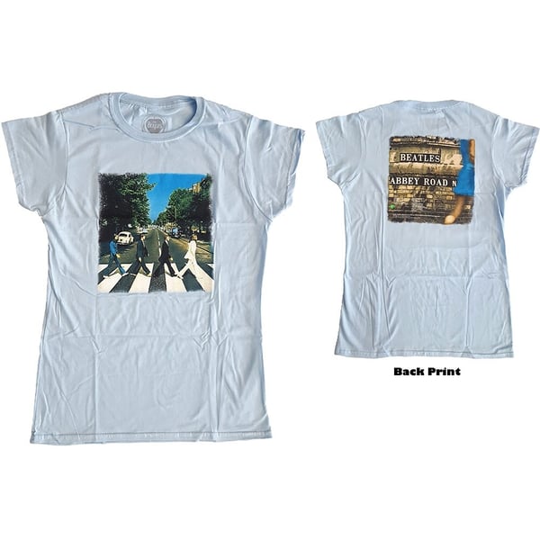 The Beatles Ladies T-Shirt: Abbey Road (Back Print) (Medium)