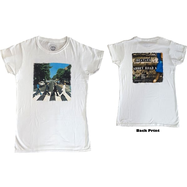 The Beatles Ladies T-Shirt: Abbey Road (Back Print) (Medium)