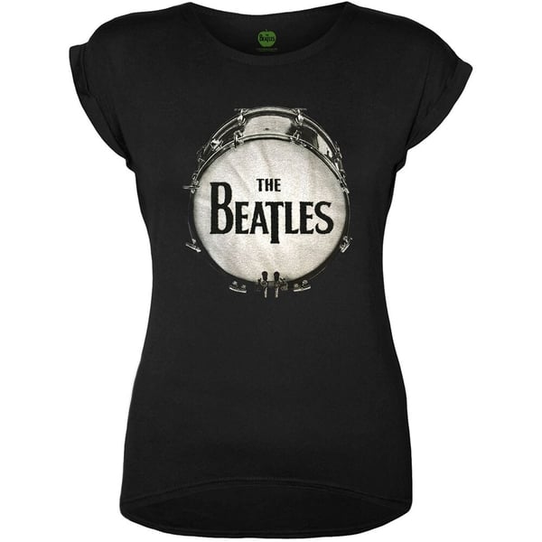 The Beatles Ladies T-Shirt: Drum (Caviar Beads) (Large)
