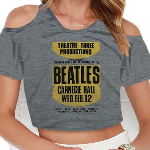 The Beatles Ladies T-Shirt: Carnegie Hall (Cropped/Cut Outs) (X-Large)