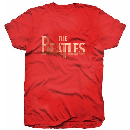 The Beatles Ladies Diamante T-Shirt: Drop T Logo (X-Large)