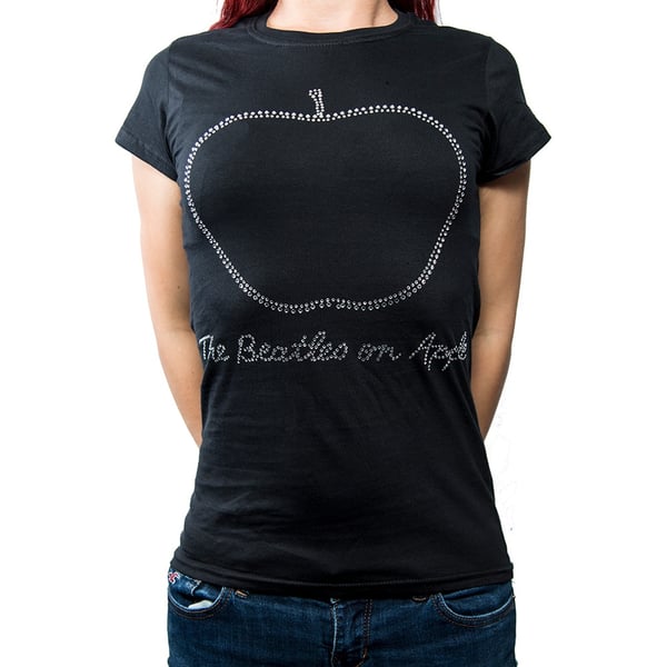 The Beatles Ladies Diamante T-Shirt: On Apple (XX-Large)