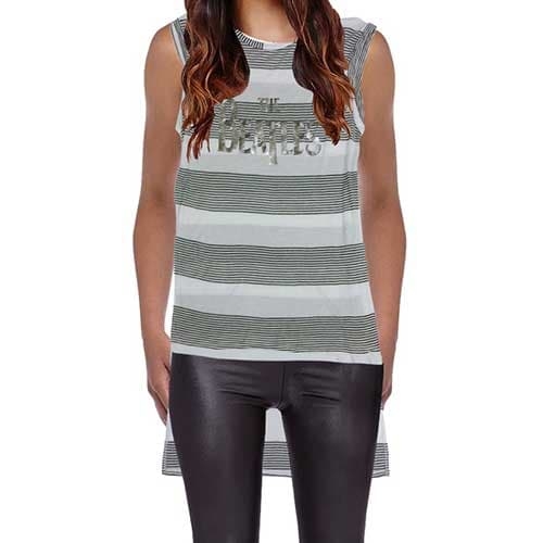 The Beatles Ladies T-Shirt: Drop T Logo (Foiled) (Medium)