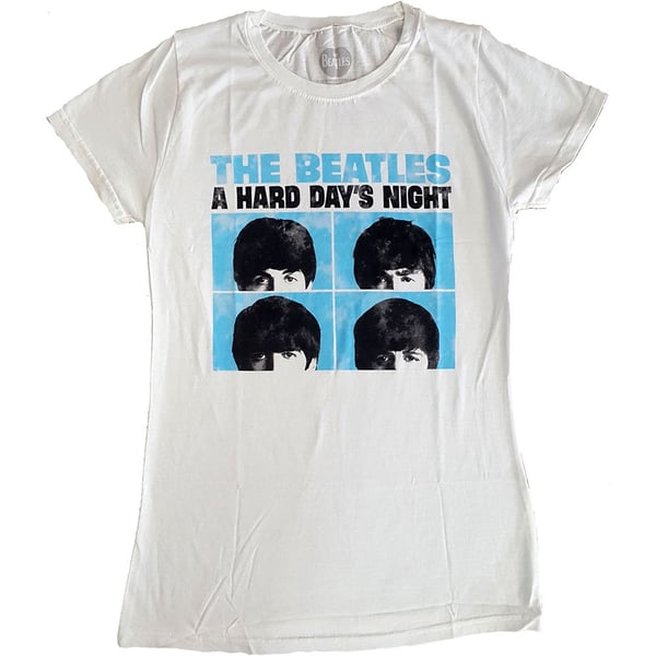 The Beatles Ladies T-Shirt: Hard Days Night Pastel (X-Large)