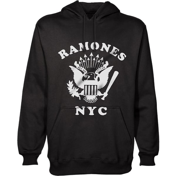 Ramones Unisex Pullover Hoodie: Retro Eagle New York City (Large)
