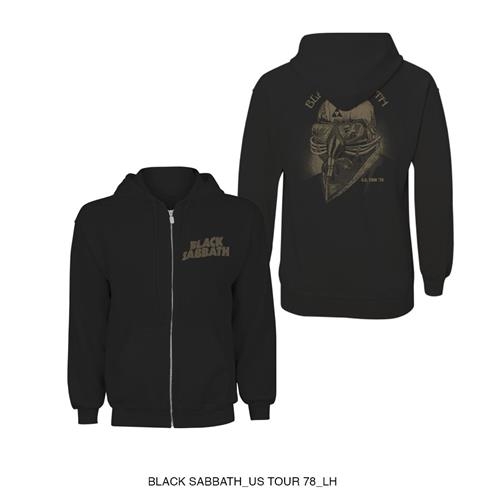 Black Sabbath Unisex Zipped Hoodie: Tour 1978 (Back Print) (X-Large)