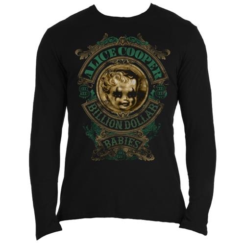 Alice Cooper Unisex Long Sleeved T-Shirt: Billion Dollar Babies Crest (XX-Large)