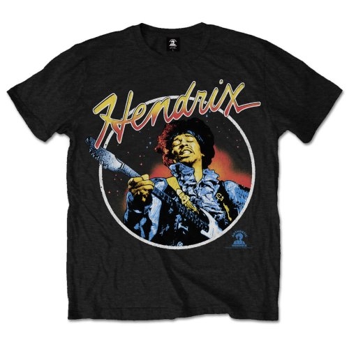Jimi Hendrix Unisex T-Shirt: Script Circle (Small)