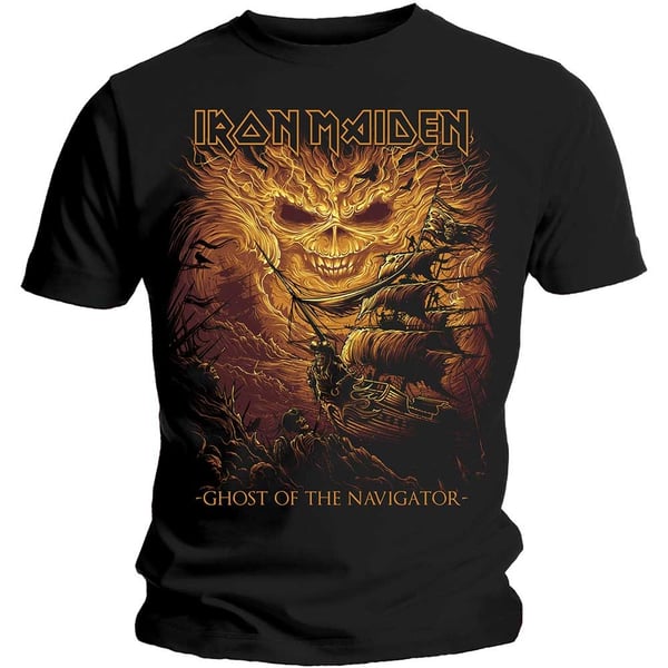 Iron Maiden Unisex T-Shirt: Ghost of the Navigator (Small)