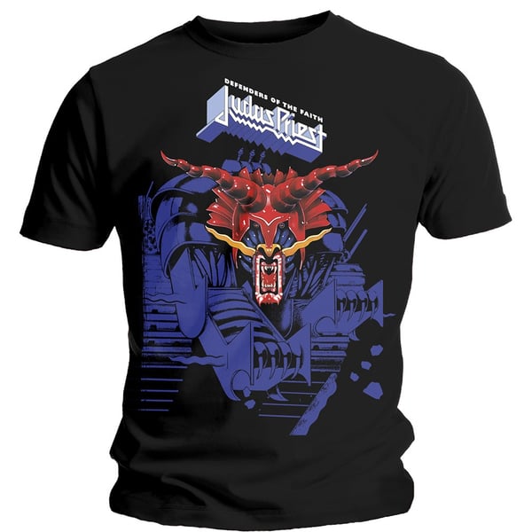 Judas Priest Unisex T-Shirt: Defenders Blue (Small)
