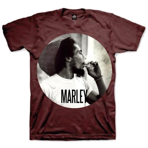 Bob Marley Unisex T-Shirt: Smokin Circle (Medium)