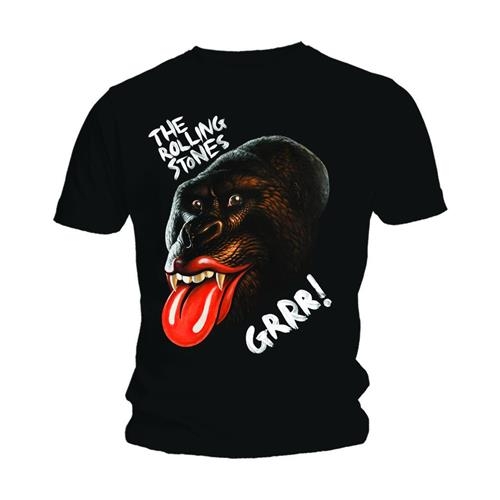 The Rolling Stones Unisex T-Shirt: Grrr Black Gorilla (Medium)