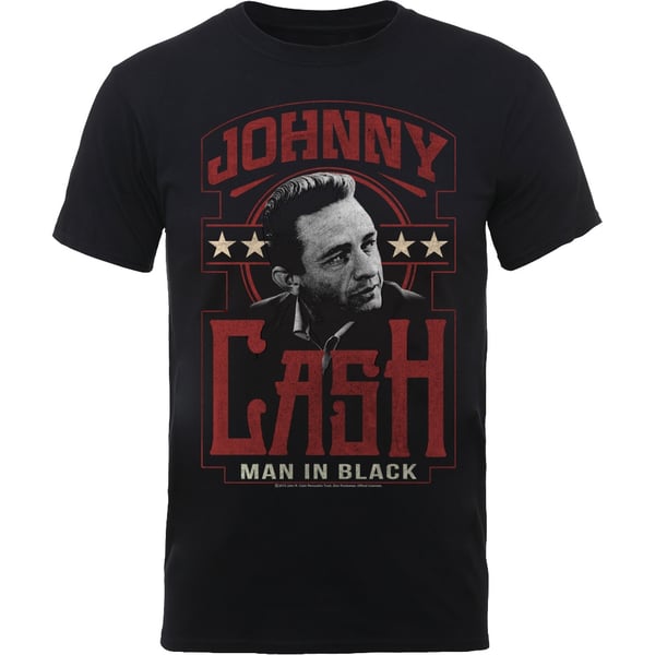 Johnny Cash Unisex T-Shirt: Man In Black (Large)